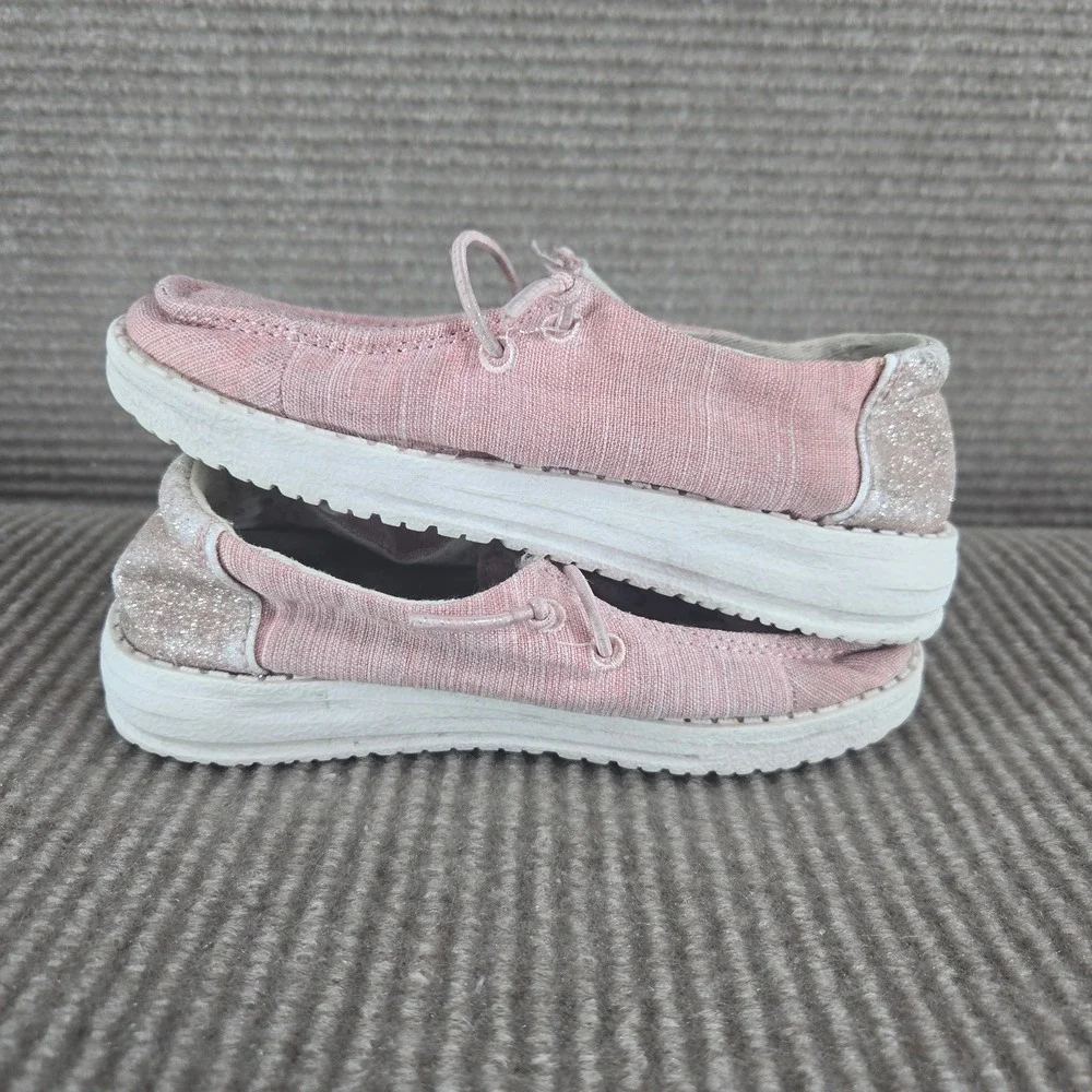 Hey Dude Toddler 9 Pink Wendy Sparkle Kitty Cat Slip On Loafers 160025068